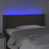 Zagłówek do łóżka z LED, taupe, 93x16x78/88 cm, tkanina