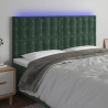 Zagłówek do łóżka z LED, ciemnozielony, 180x5x118/128 cm