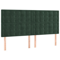 Zagłówek do łóżka z LED, ciemnozielony, 180x5x118/128 cm