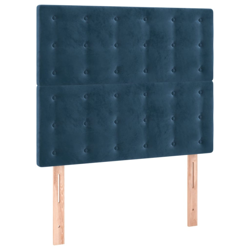 Zagłówek do łóżka z LED ciemnoniebieski, 90x5x118/128 cm