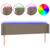 Zagłówek do łóżka z LED, taupe, 203x16x78/88 cm, tkanina