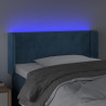 Zagłówek do łóżka z LED, ciemnoniebieski 93x16x78/88cm, aksamit