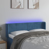 Zagłówek do łóżka z LED ciemnoniebieski 147x16x78/88 cm aksamit