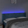 Zagłówek do łóżka z LED ciemnoniebieski 147x16x78/88 cm aksamit