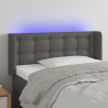 Zagłówek do łóżka z LED, szary, 103x16x78/88 cm sztuczna skóra