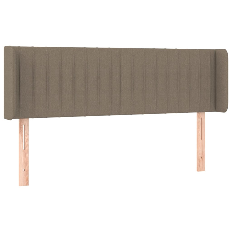 Zagłówek do łóżka z LED, taupe, 147x16x78/88 cm, tkanina