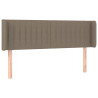 Zagłówek do łóżka z LED, taupe, 147x16x78/88 cm, tkanina