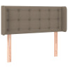 Zagłówek do łóżka z LED, taupe, 93x16x78/88 cm, tkanina