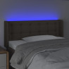 Zagłówek do łóżka z LED, taupe, 93x16x78/88 cm, tkanina