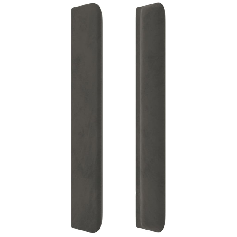 Zagłówek do łóżka z LED, ciemnoszary, 103x16x118/128cm, aksamit