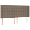 Zagłówek do łóżka z LED, taupe, 183x16x118/128 cm, tkanina