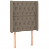 Zagłówek do łóżka z LED, taupe, 83x16x118/128 cm, tkanina