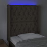 Zagłówek do łóżka z LED, taupe, 83x16x118/128 cm, tkanina