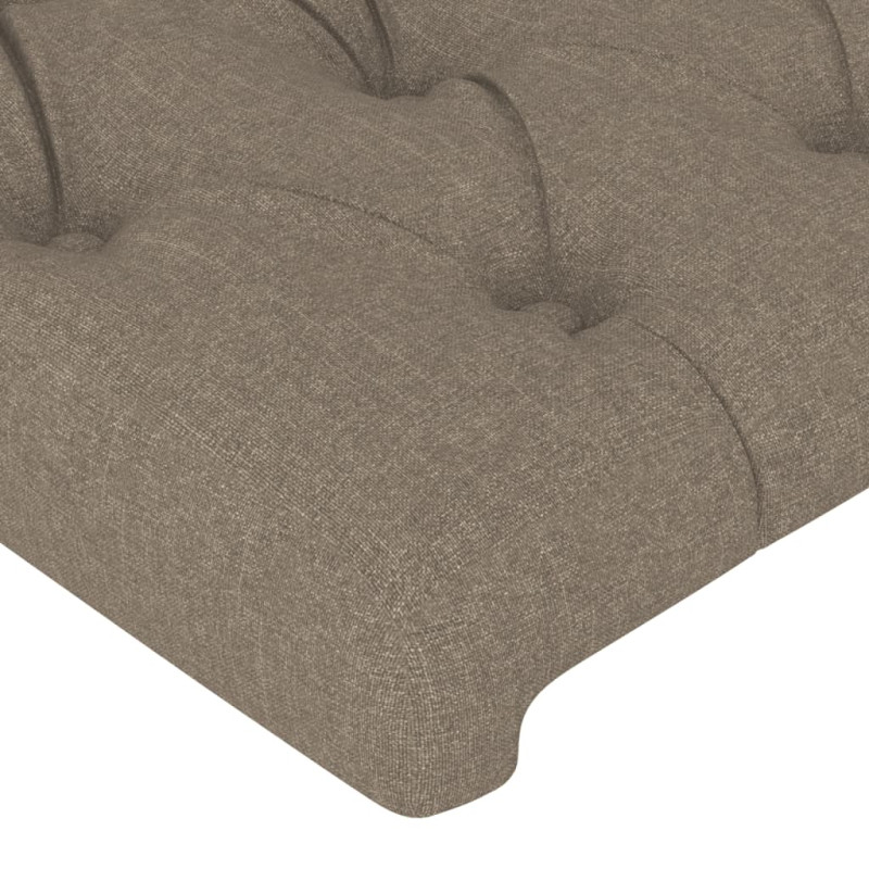 Zagłówek do łóżka z LED, taupe, 83x16x118/128 cm, tkanina