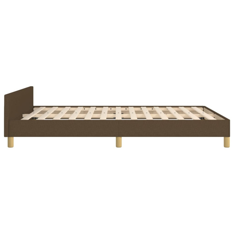 Rama łóżka bez materaca, ciemnobrązowa, 140x190 cm, tkanina