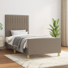 Rama łóżka bez materaca, taupe, 100x200 cm, obita tkaniną