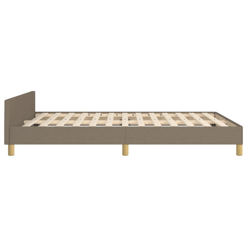 Rama łóżka bez materaca, taupe, 140x200 cm, obita tkaniną