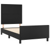 Rama łóżka z zagłówkiem, czarna, sztuczna skóra, 80x200 cm