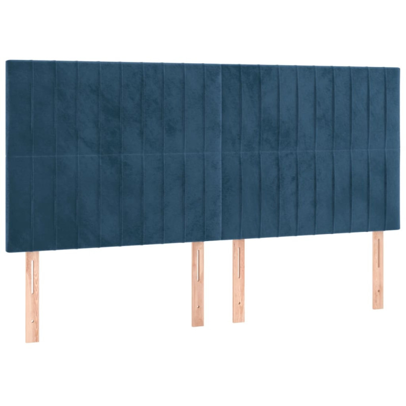 Rama łóżka z zagłówkiem, ciemnoniebieska, 180x200 cm, aksamitna