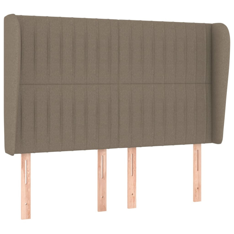 Łóżko kontynentalne z materacem, taupe, tkanina, 140x190 cm