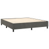 Łóżko kontynentalne z materacem, ciemnoszare, 160x200cm aksamit