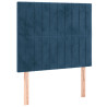 Łóżko kontynentalne z materacem, niebieskie, aksamit, 90x190 cm
