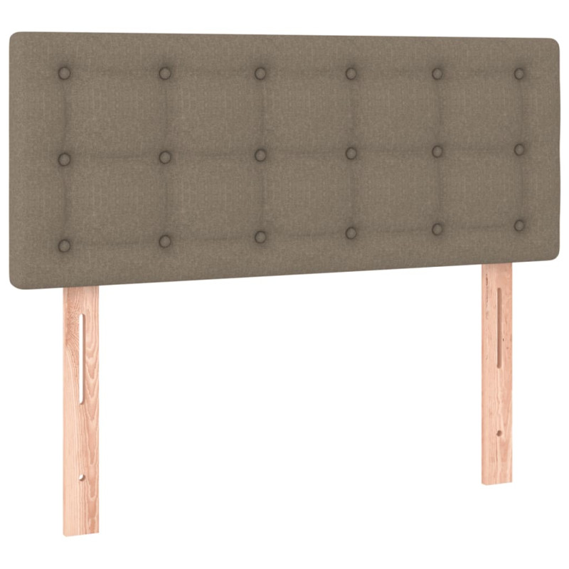 Łóżko kontynentalne z materacem, taupe, 100x200 cm, tkanina