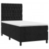 Łóżko kontynentalne z materacem i LED, czarny aksamit 90x200 cm