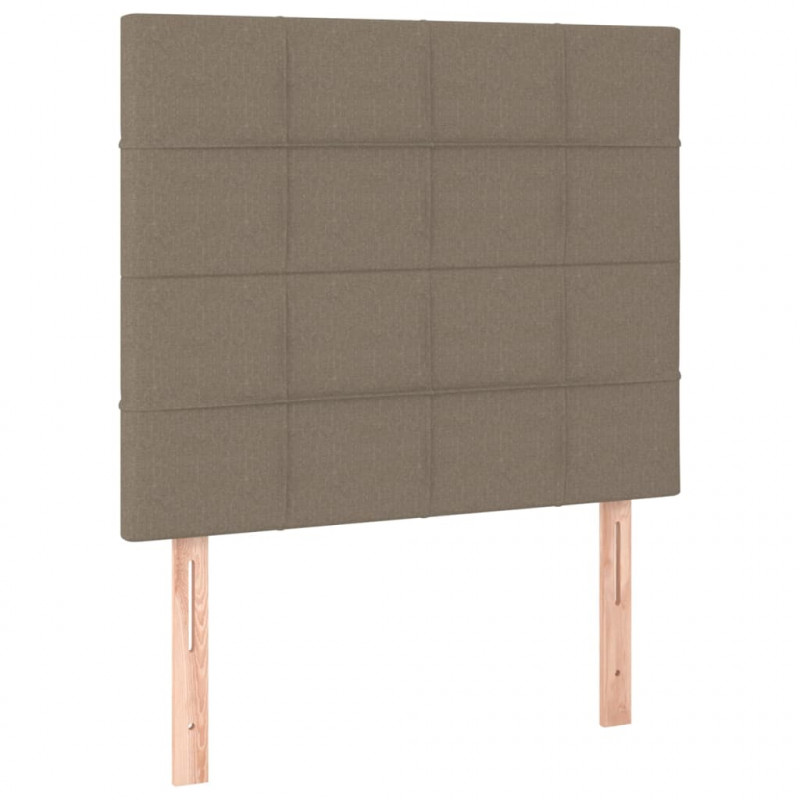 Łóżko kontynentalne z materacem, taupe, tkanina, 120x200 cm