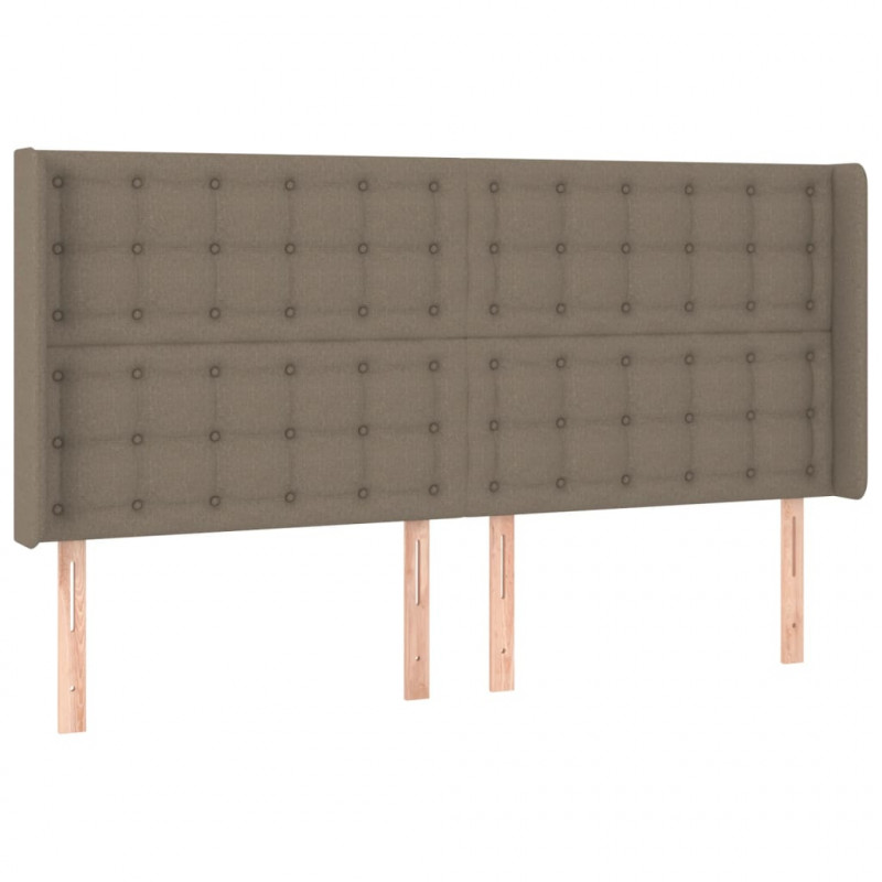 Łóżko kontynentalne z materacem, taupe, 160x200 cm, tkanina