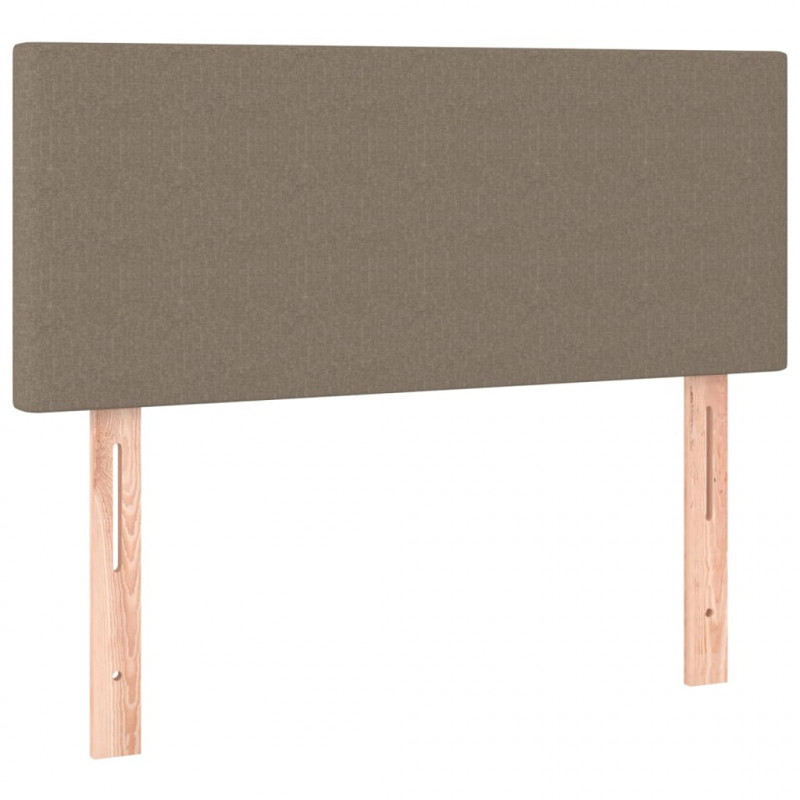 Łóżko kontynentalne z materacem, taupe, tkanina, 90x200 cm