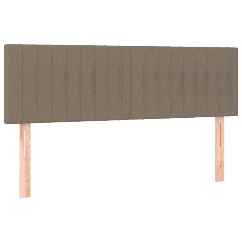 Łóżko kontynentalne z materacem, taupe, tkanina, 140x190 cm