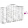 Kosze gabionowe, 25 szt, 200x30x120/140cm, galwanizowane żelazo