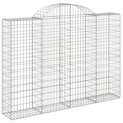 Kosze gabionowe, 14 szt, 200x30x140/160cm, galwanizowane żelazo