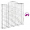 Kosze gabionowe, 9 szt, 200x30x180/200 cm, galwanizowane żelazo