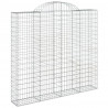 Kosze gabionowe, 9 szt, 200x30x180/200 cm, galwanizowane żelazo
