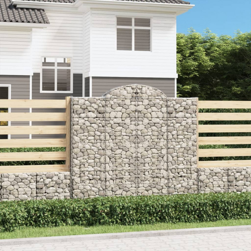 Kosze gabionowe, 11 szt, 200x30x180/200cm, galwanizowane żelazo
