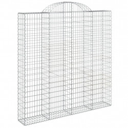 Kosze gabionowe, 9 szt, 200x30x200/220 cm, galwanizowane żelazo