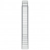 Kosze gabionowe, 9 szt, 200x30x200/220 cm, galwanizowane żelazo