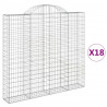 Kosze gabionowe, 18 szt, 200x30x180/200cm, galwanizowane żelazo