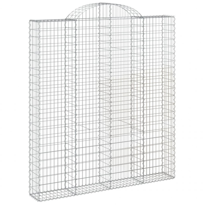 Kosze gabionowe, 14 szt, 200x30x220/240cm, galwanizowane żelazo