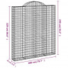 Kosze gabionowe, 14 szt, 200x30x220/240cm, galwanizowane żelazo