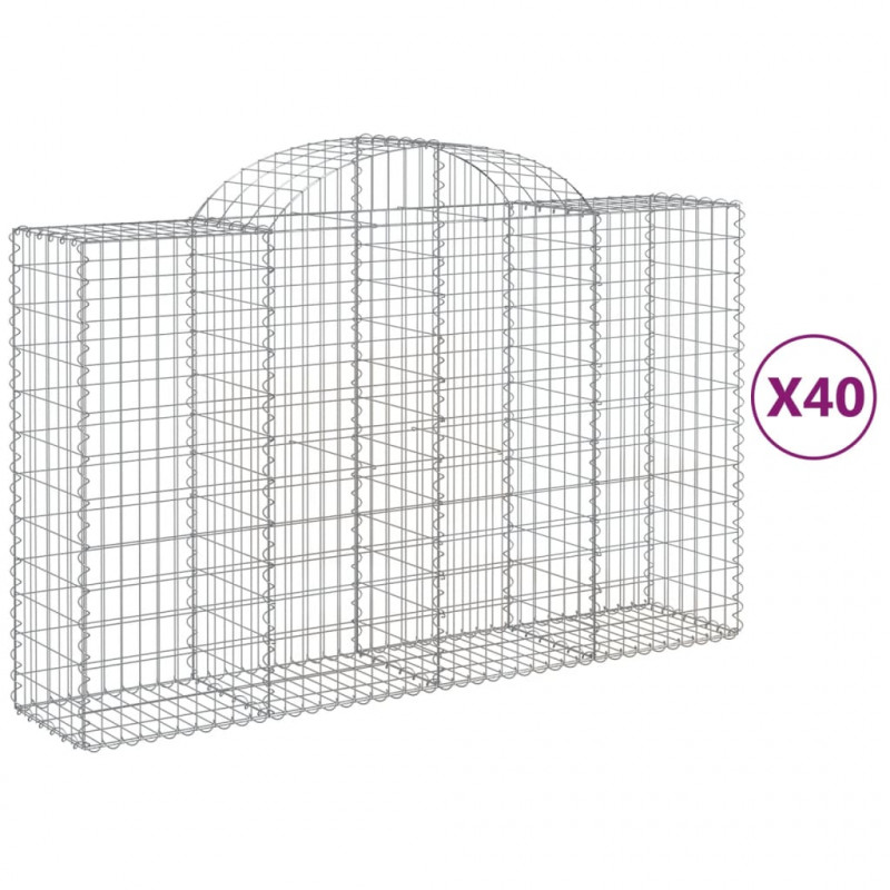Kosze gabionowe, 40 szt, 200x50x120/140cm, galwanizowane żelazo