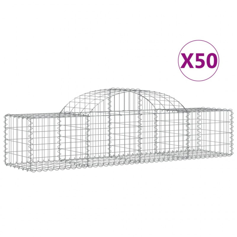 Kosze gabionowe, 50 szt, 200x50x40/60 cm, galwanizowane żelazo