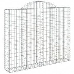 Kosze gabionowe, 14 szt, 200x30x160/180cm, galwanizowane żelazo