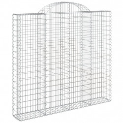 Kosze gabionowe, 6 szt, 200x30x180/200 cm, galwanizowane żelazo