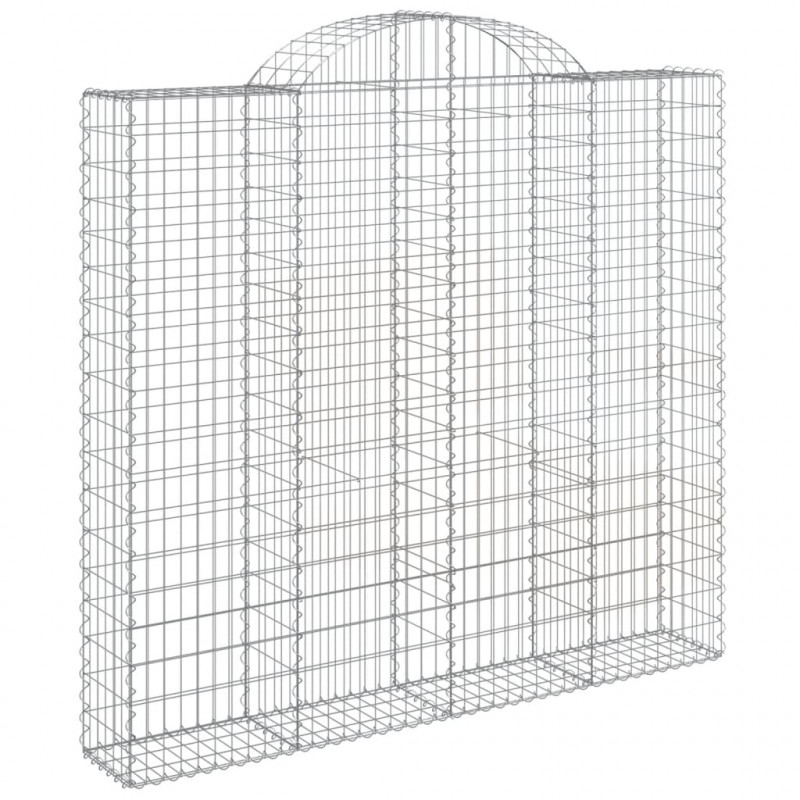 Kosze gabionowe, 6 szt, 200x30x180/200 cm, galwanizowane żelazo