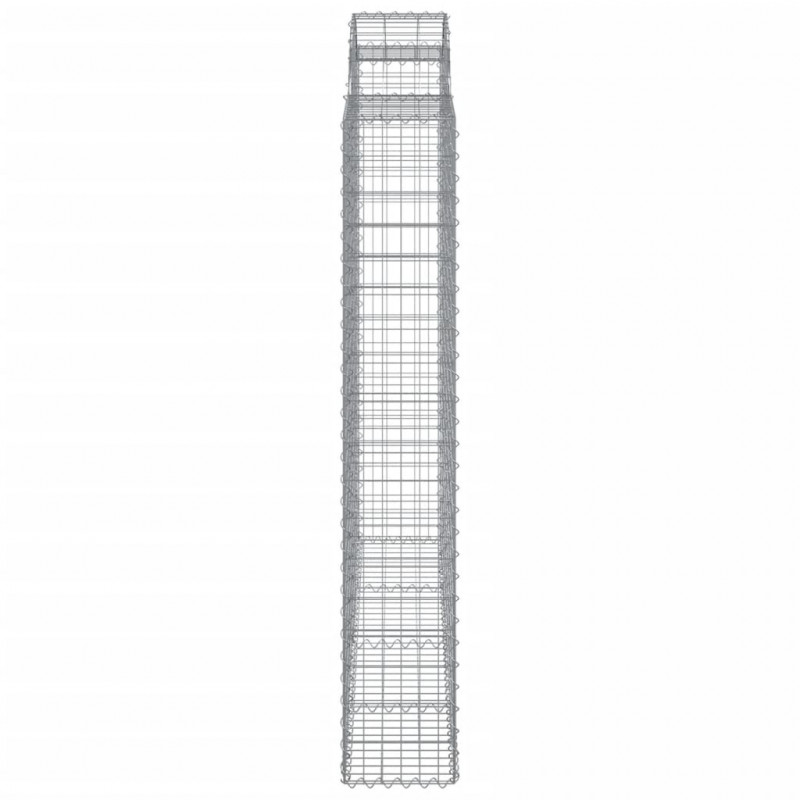 Kosze gabionowe, 6 szt, 200x30x180/200 cm, galwanizowane żelazo