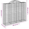 Kosze gabionowe, 25 szt, 200x50x160/180cm, galwanizowane żelazo