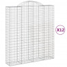 Kosze gabionowe, 12 szt, 200x50x220/240cm, galwanizowane żelazo